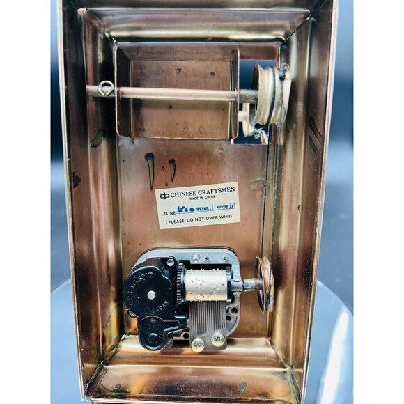 Vintage Copper Merry Go Round Music Box With Ferris Wheel 'Small World". - Picture 5 of 5